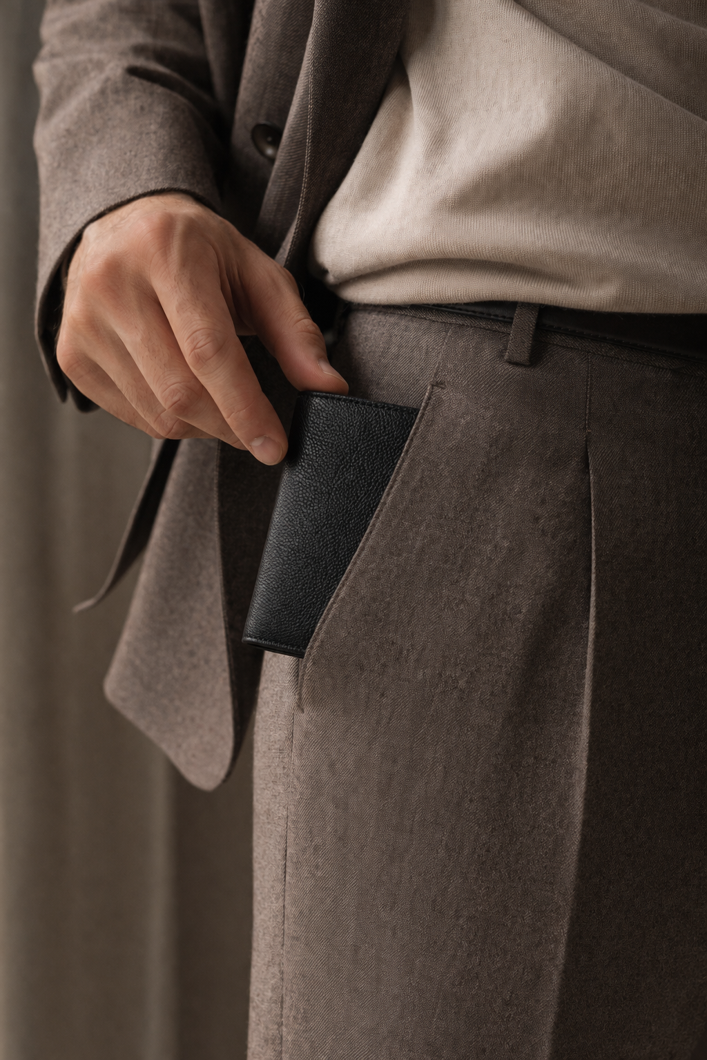 Beluga Black Men's Horizontal Leather Wallet