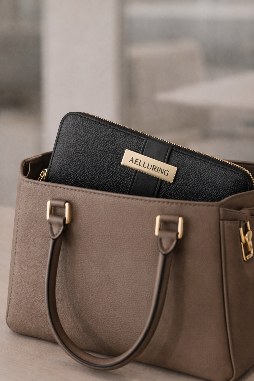 Ginza Milano Black Zipper Women's Leather Wallet