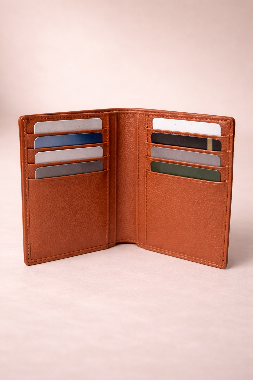 Suprema Tan Men's Vertical Leather Wallet