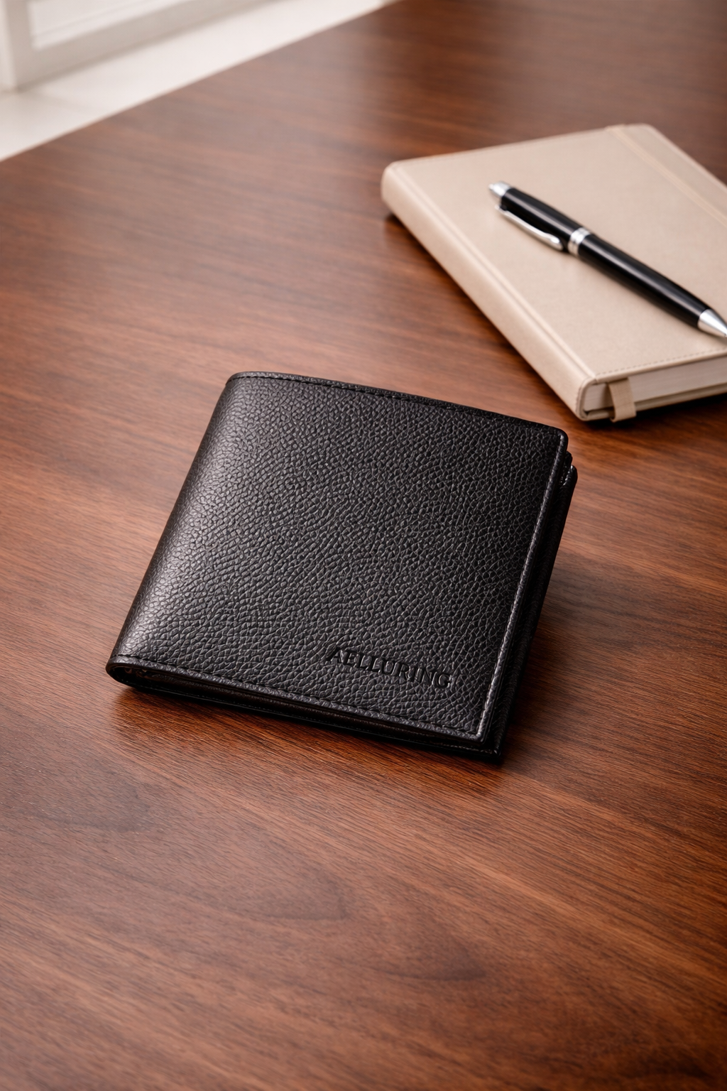 Beluga Black Men's Horizontal Leather Wallet