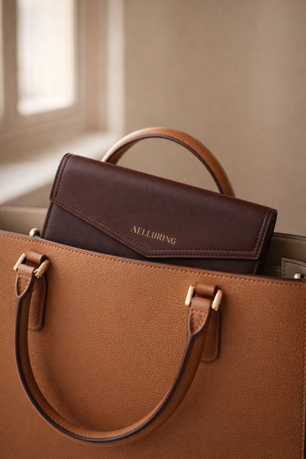 Semi Veg Miled French Beige Women's Leather Wallet