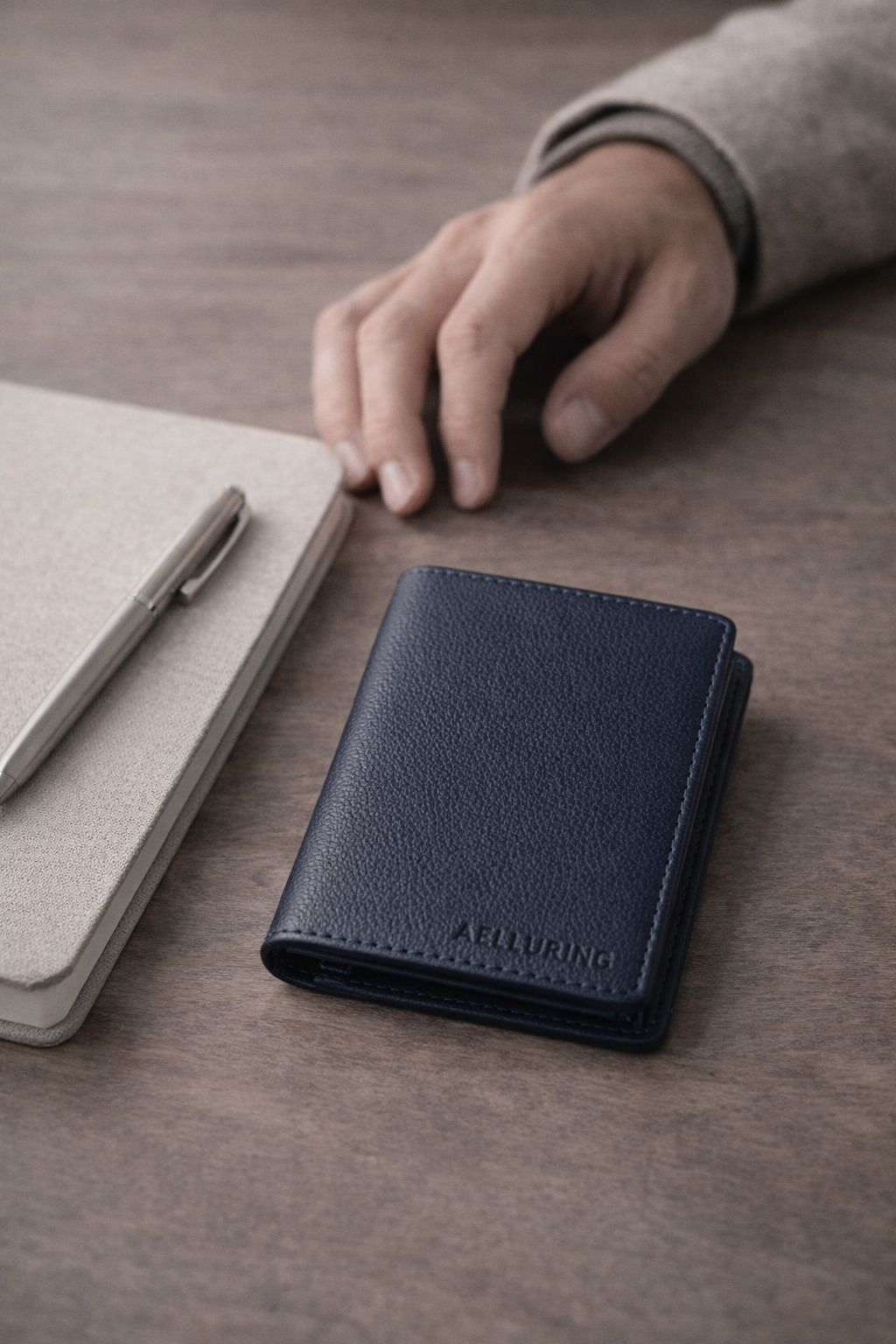 Suprema Blue Men's Vertical Leather Wallet