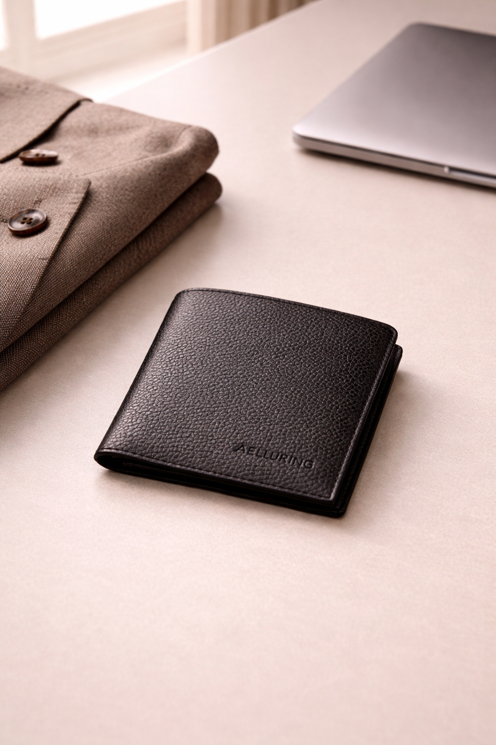 Beluga Black Men's Horizontal Leather Wallet