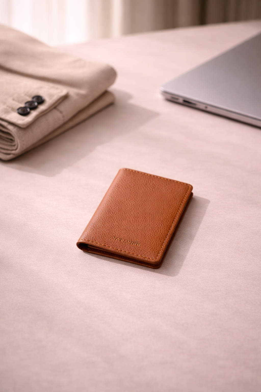 Suprema Tan Men's Vertical Leather Wallet