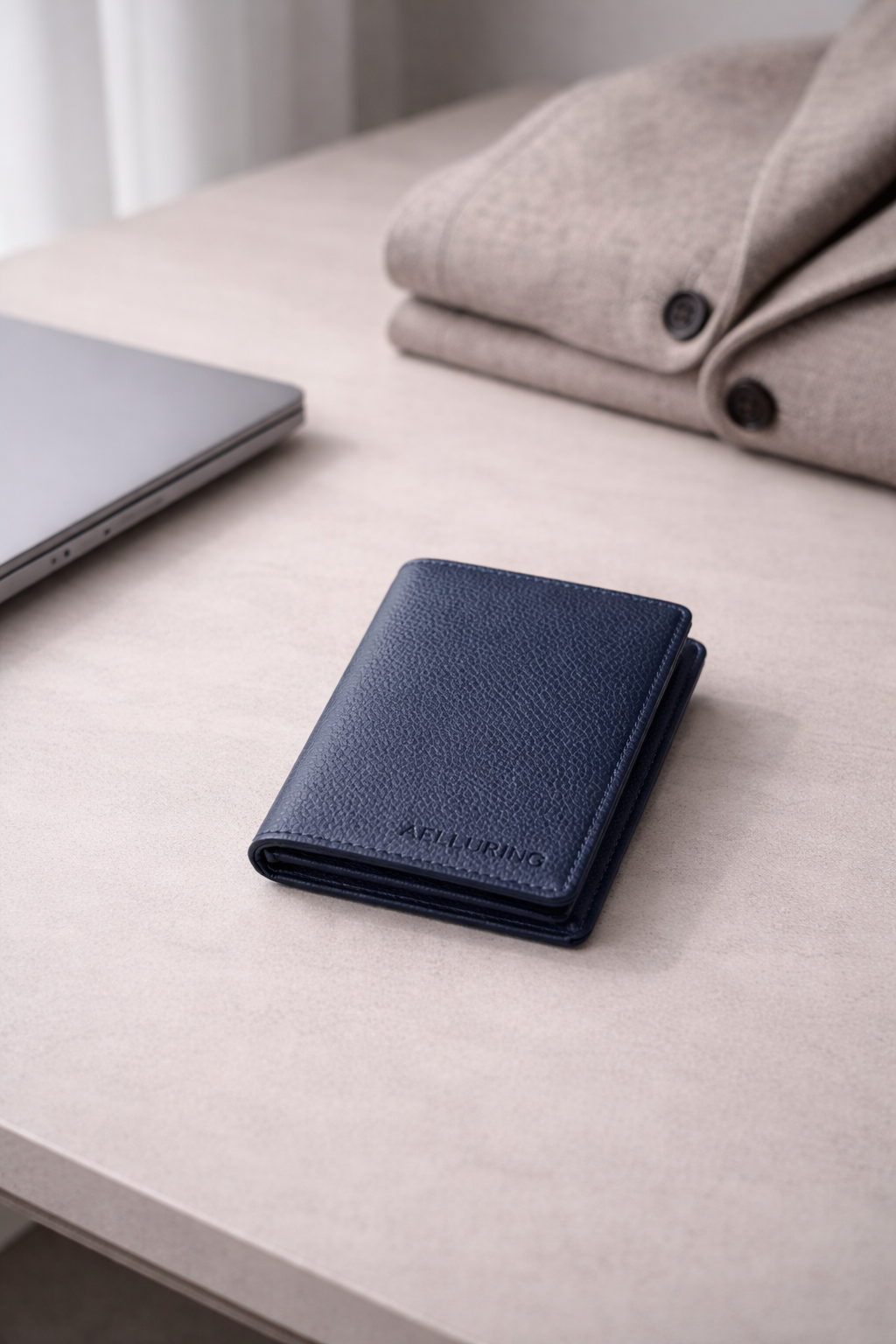 Suprema Blue Men's Vertical Leather Wallet
