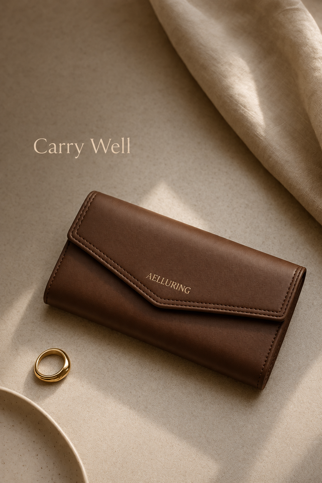 Semi Veg Miled French Beige Women's Leather Wallet
