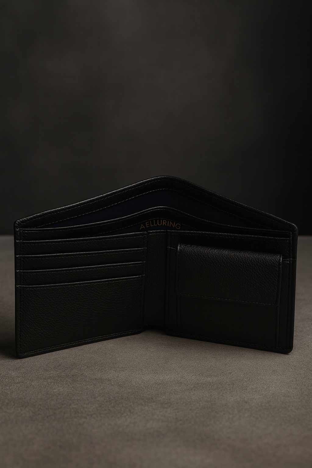Aelluring Beluga Black Italian Leather Wallet For Men