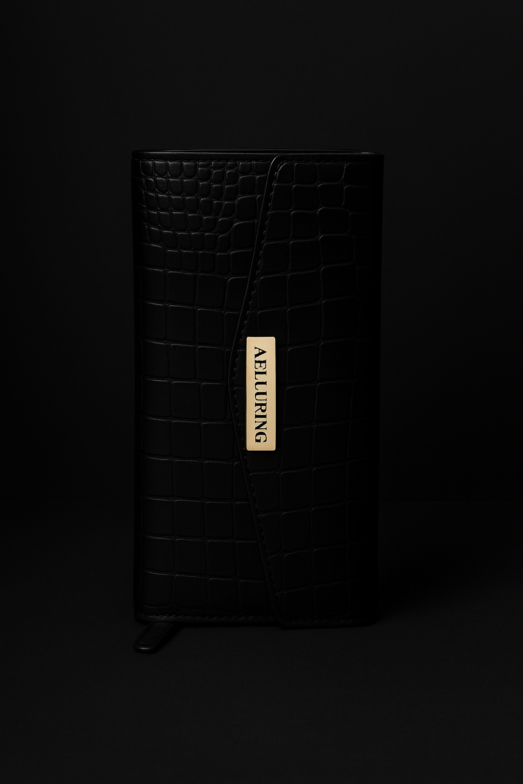 Aelluring Croco Black Women's Leather Wallet 02