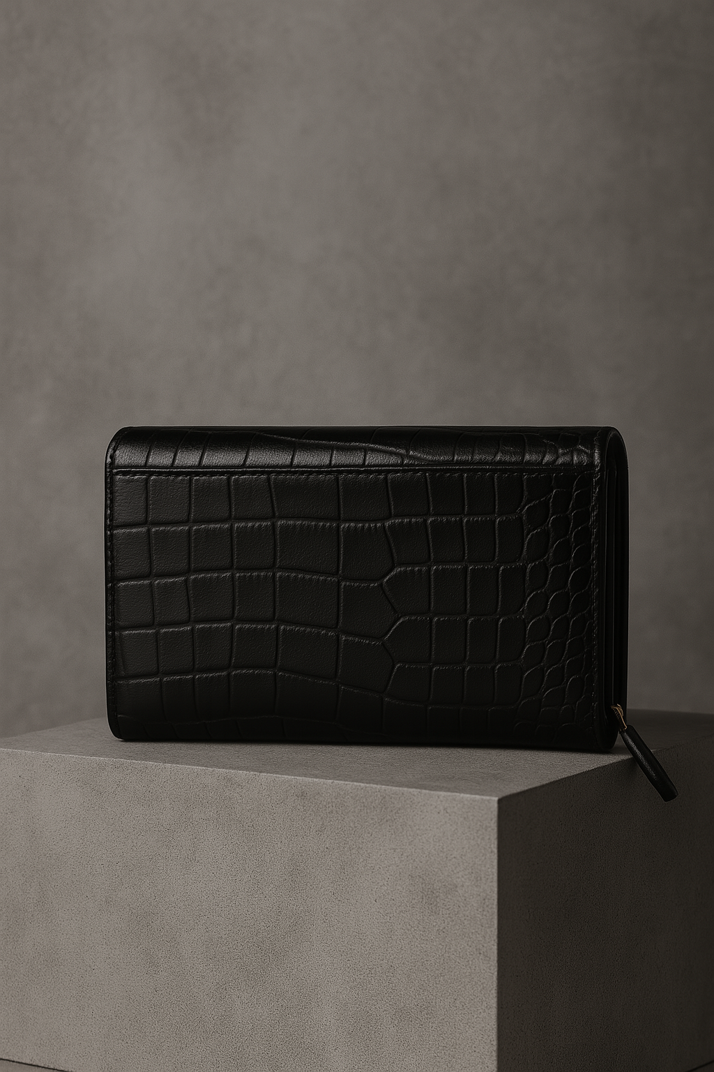 Aelluring Croco Black Women's Leather Wallet 03