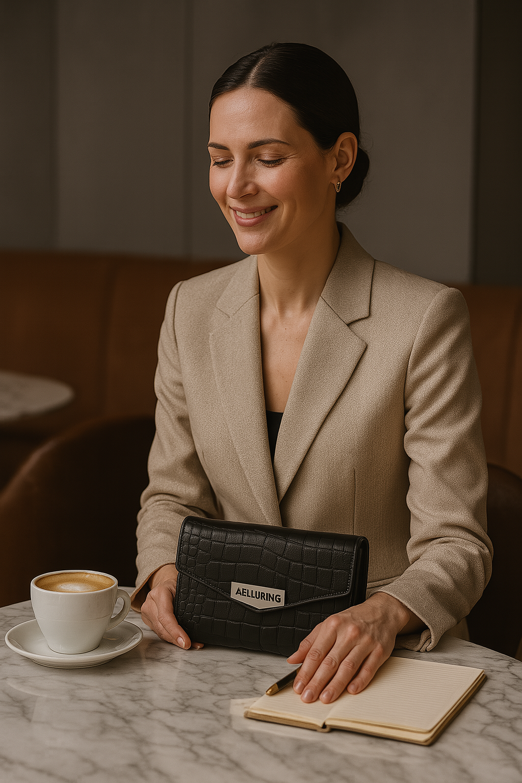 Aelluring Croco Black Women's Leather Wallet 06