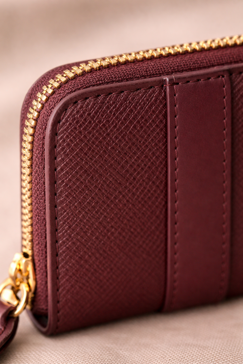 Ginza Milano Maroon Zipper Women's Leather Wallet