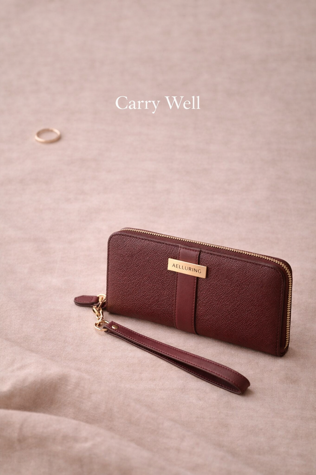Ginza Milano Maroon Zipper Women's Leather Wallet