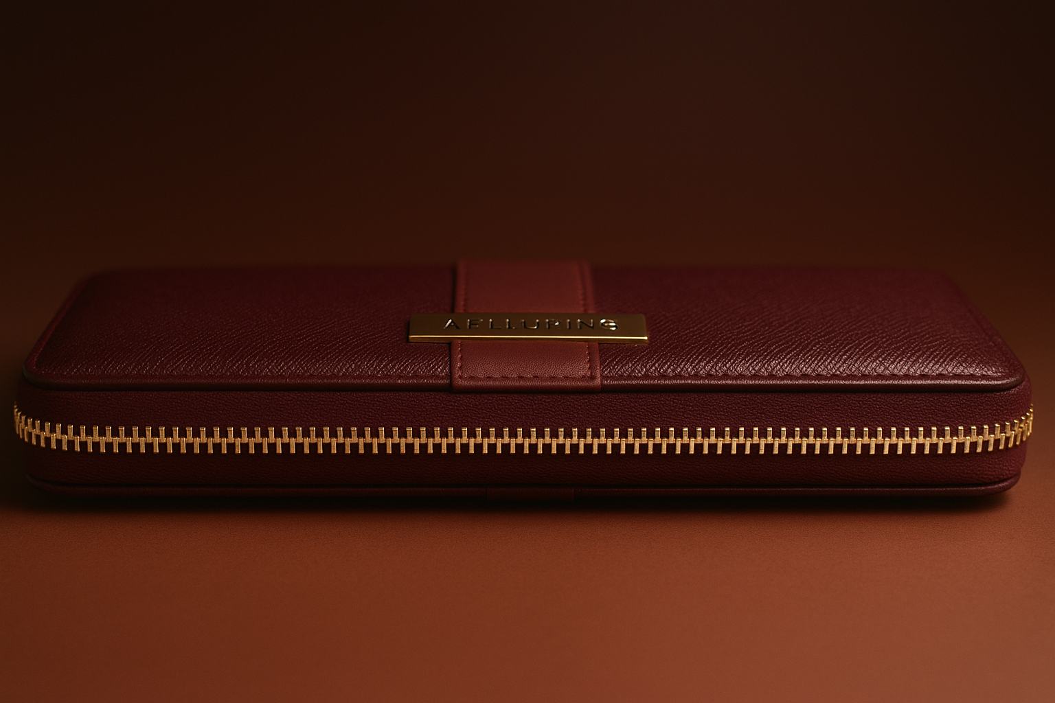 Aelluring Ginza Milano Maroon Zipper Women's Italian Leather Wallet 03