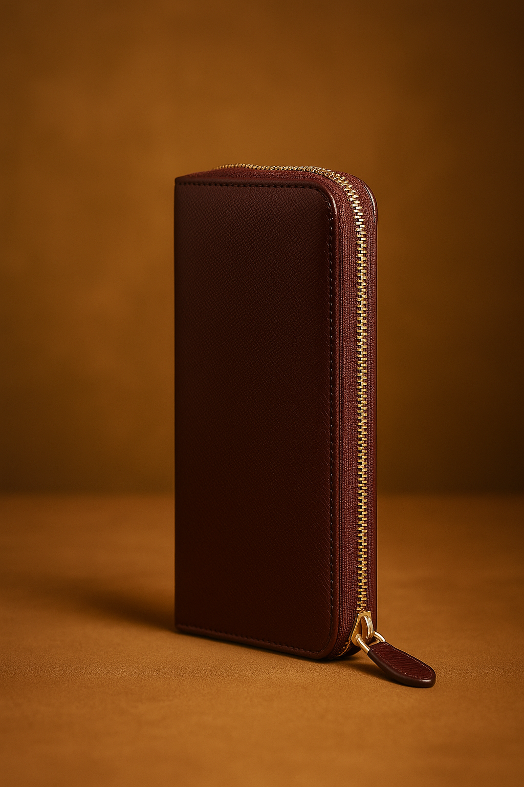 Aelluring Ginza Milano Maroon Zipper Women's Italian Leather Wallet 05