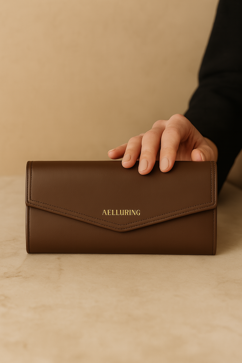 Aelluring Miled Veg Beige Women's Italian Leather Wallet 03