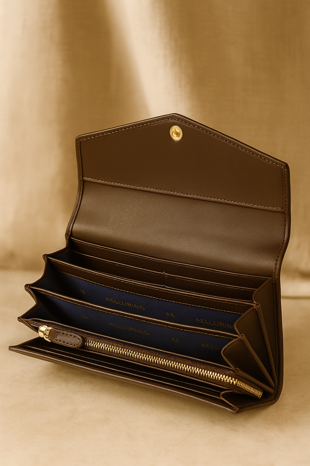 Aelluring Miled Veg Beige Women's Italian Leather Wallet 04