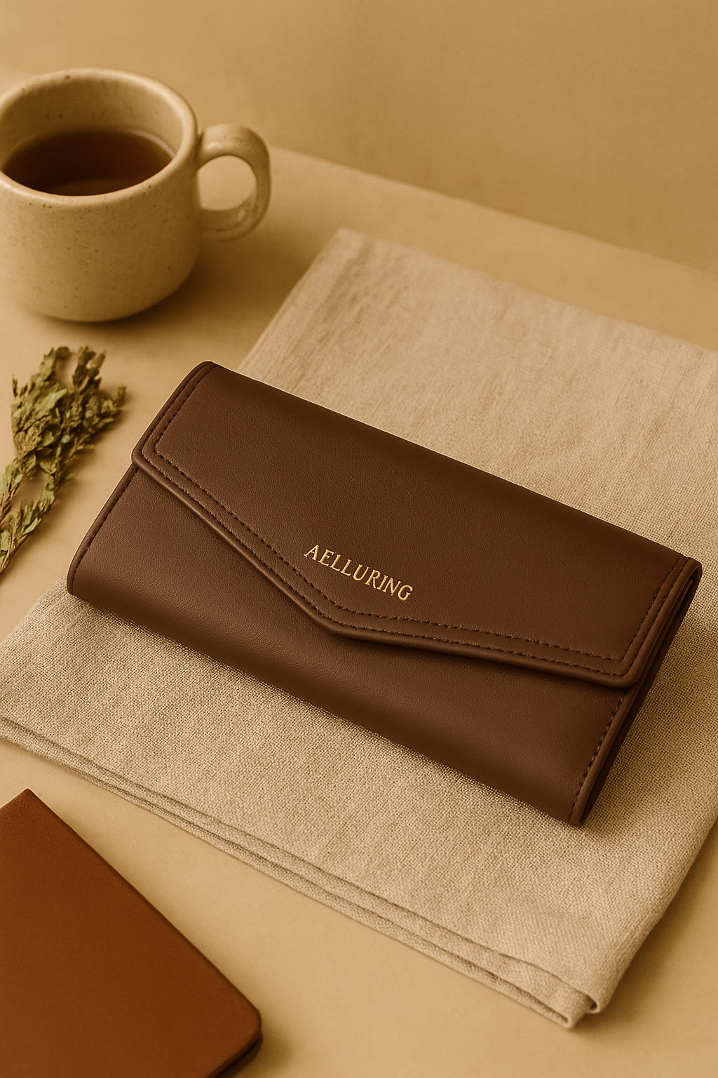 Aelluring Miled Veg Beige Women's Italian Leather Wallet 05