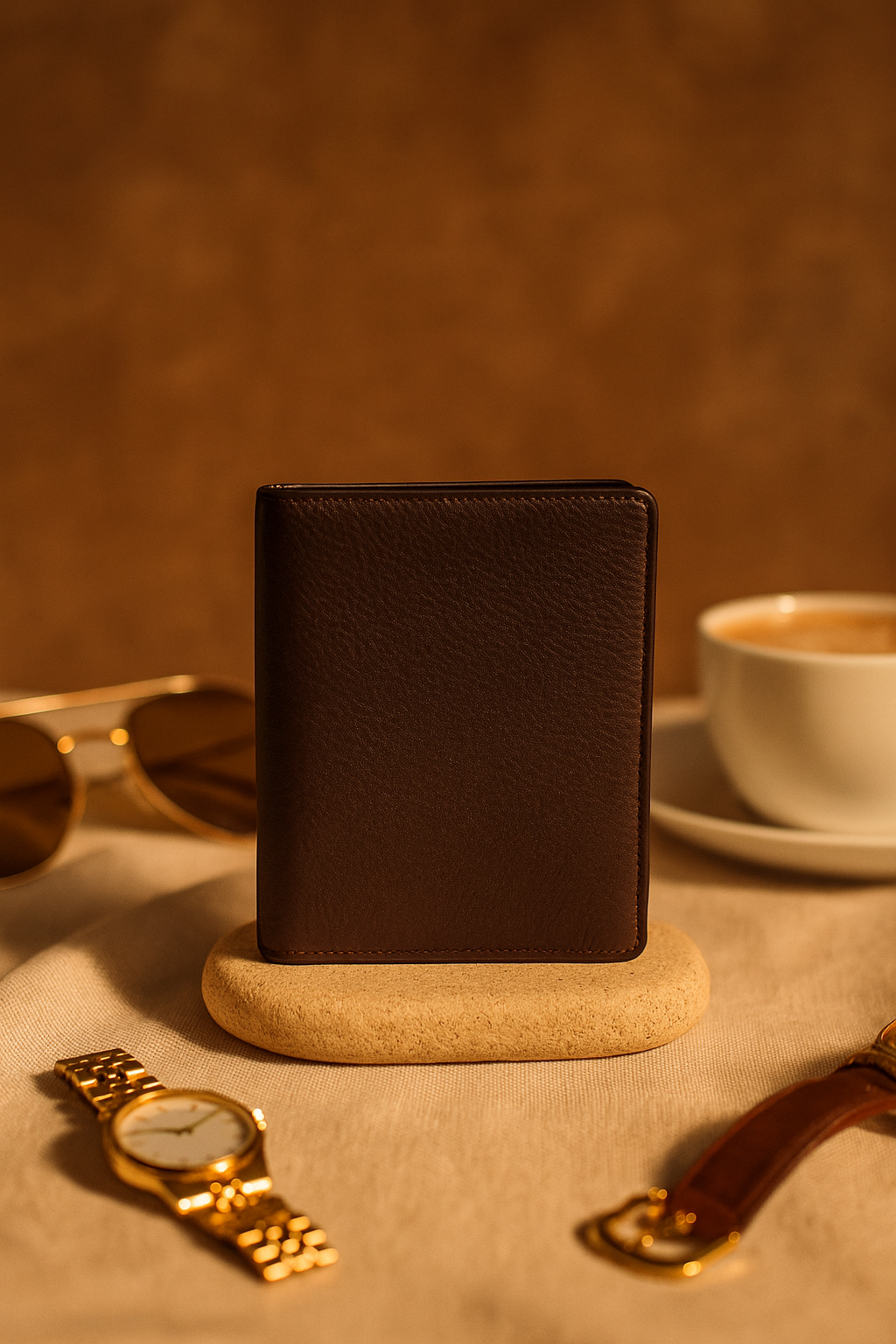 Aelluring Polaris Brown Men's Vertical Leather Wallet 03