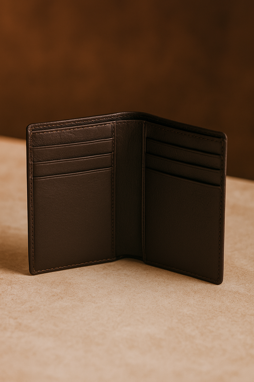 Aelluring Polaris Brown Men's Vertical Leather Wallet 05