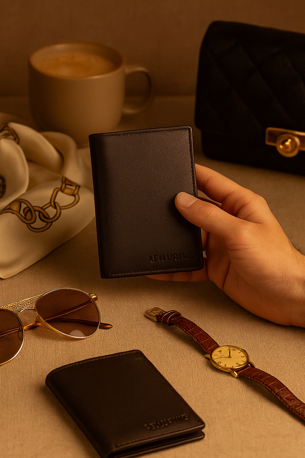 Aelluring Polaris Brown Men's Vertical Leather Wallet 06