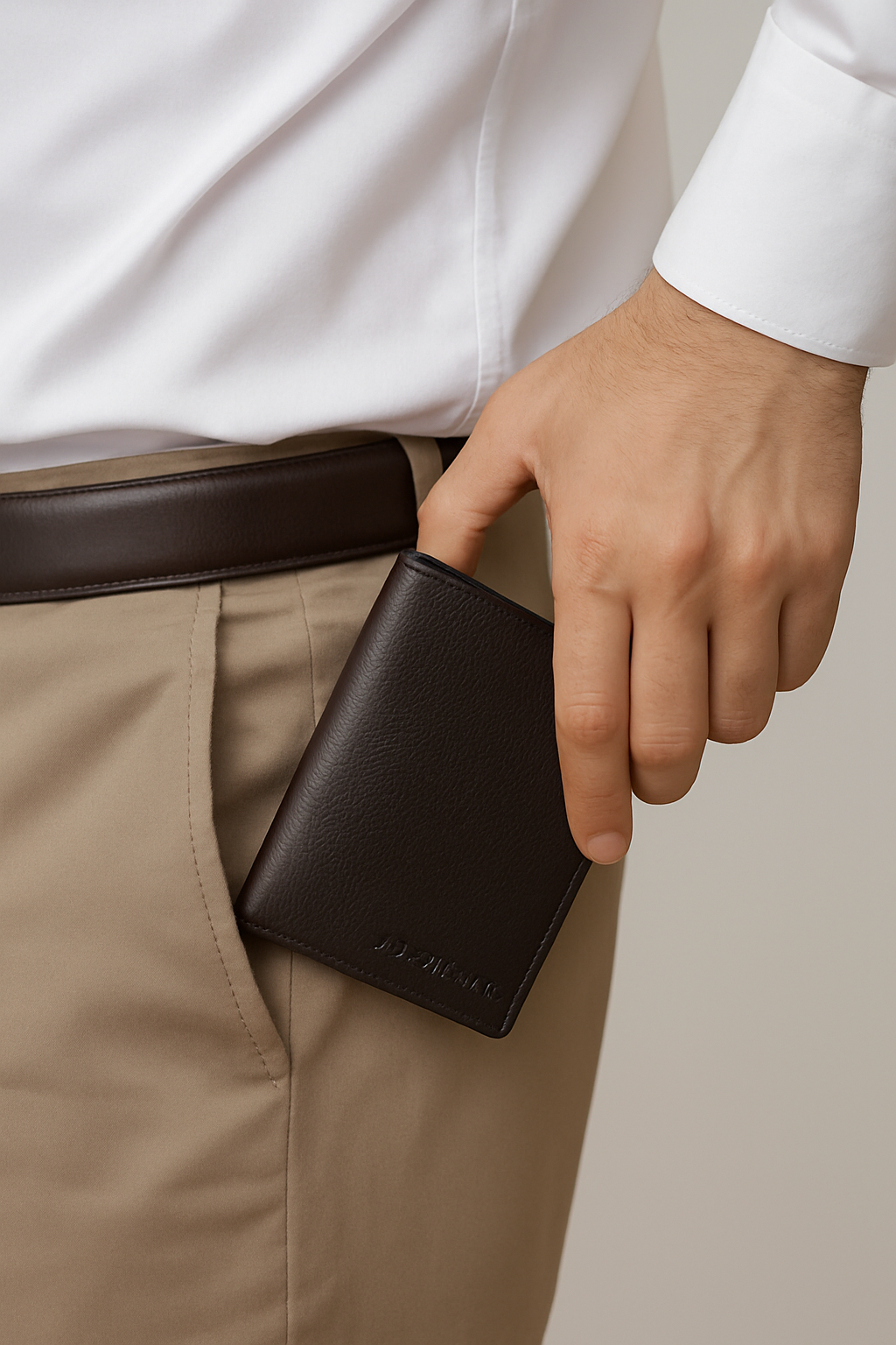 Aelluring Polaris Brown Men's Vertical Leather Wallet 07