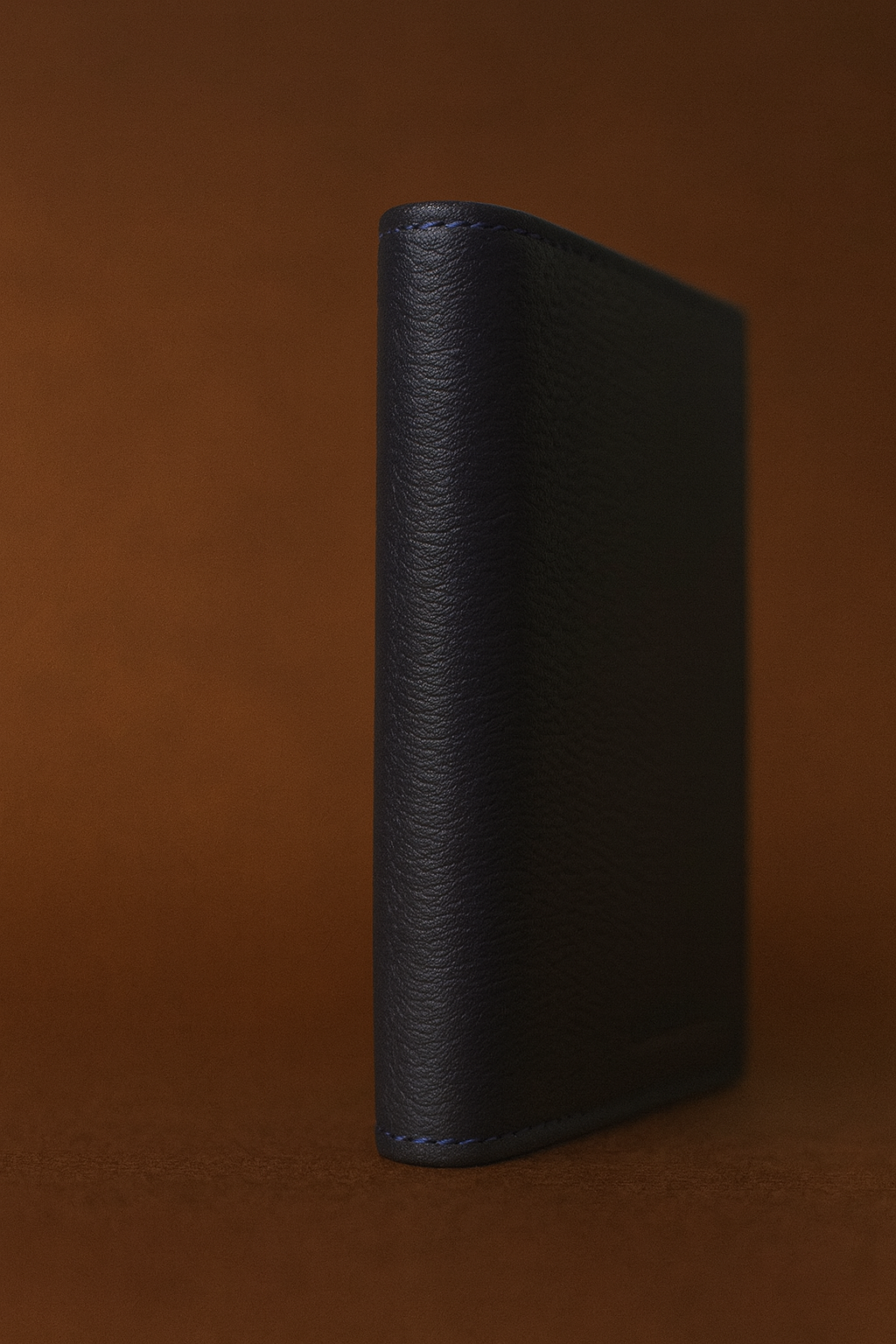 Aelluring Suprema Men's Italian Leather Blue Vertical Wallet 03