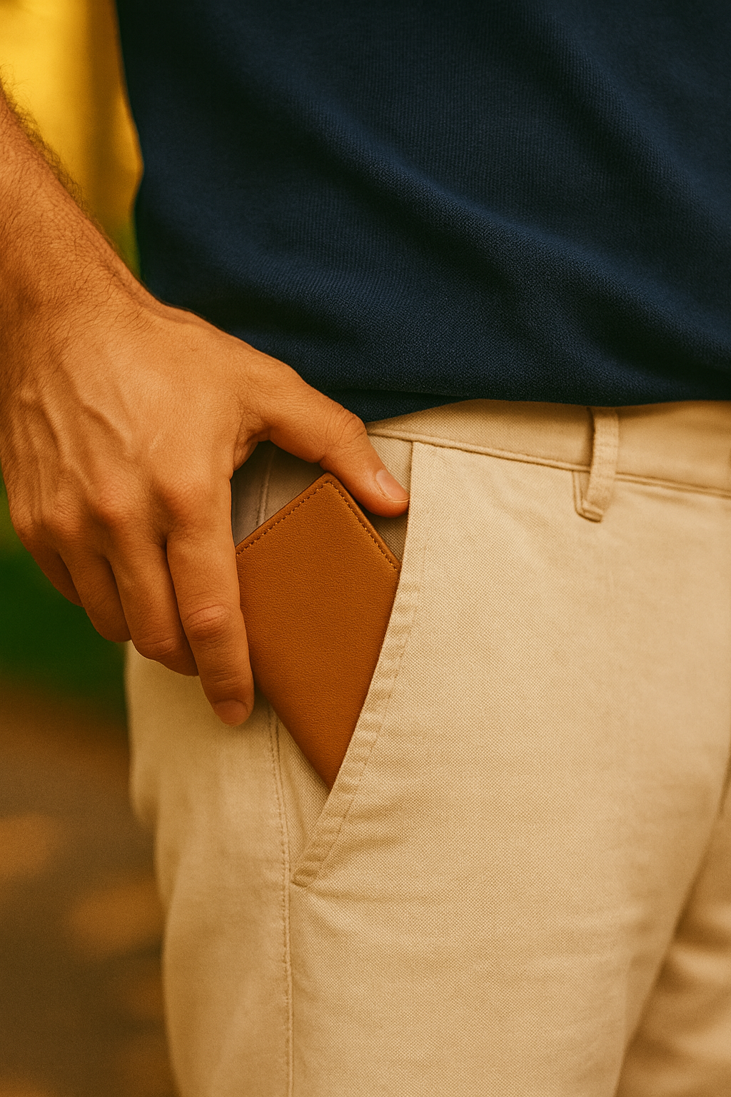 Aelluring Suprema Tan Men's Vertical Italian Leather Wallet 04