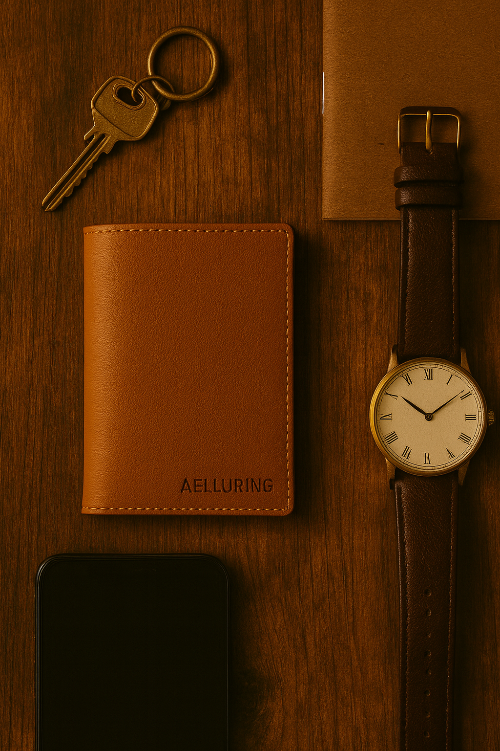 Aelluring Suprema Tan Men's Vertical Italian Leather Wallet 05