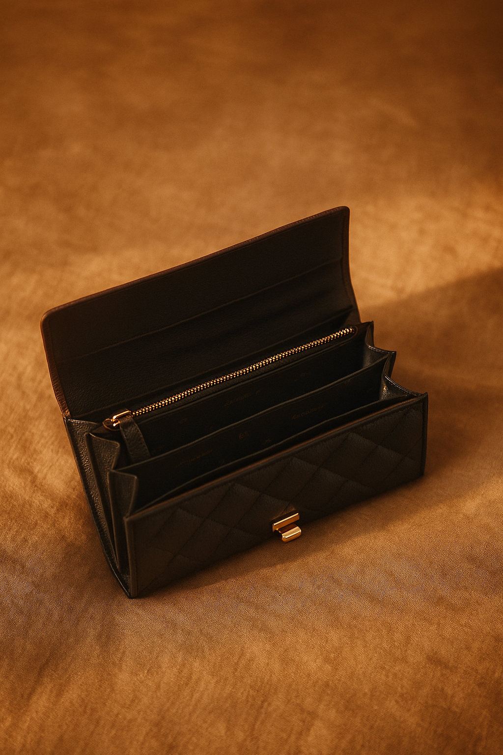 Aelluring Polaris Brown & Black Quilted Women's Leather Wallet 05